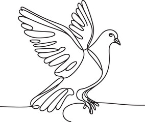 Minimalist Pigeon Line Drawing Vector Art