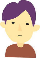Hand drawn cute boy avatar. Profile picture of young man.