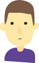 Hand drawn cute boy avatar. Profile picture of young man.