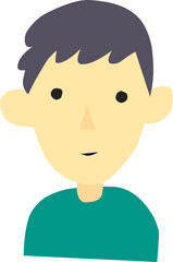 Hand drawn cute boy avatar. Profile picture of young man.