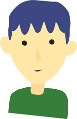 Hand drawn cute boy avatar. Profile picture of young man.