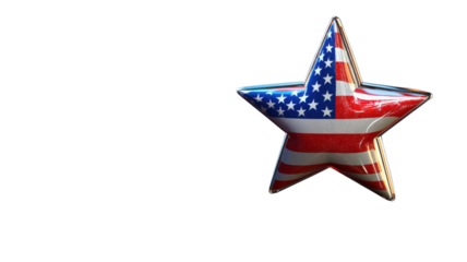 Decorative star featuring American flag design for patriotic celebrations or events