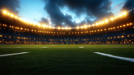 Fototapeta premium Night Football Stadium Field Game Ready