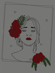 Vector Line Art Illustration.
