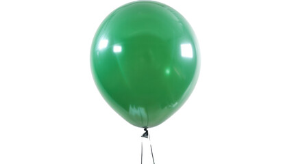 Green balloon floating with transparent background for easy isolation