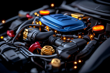 High-performance engine with intricate details