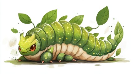 A friendly looking caterpillar with leaf like growths