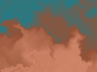 Abstract background with a blend of teal and terracotta colors. The colors flow together in a cloudy, marbled effect.