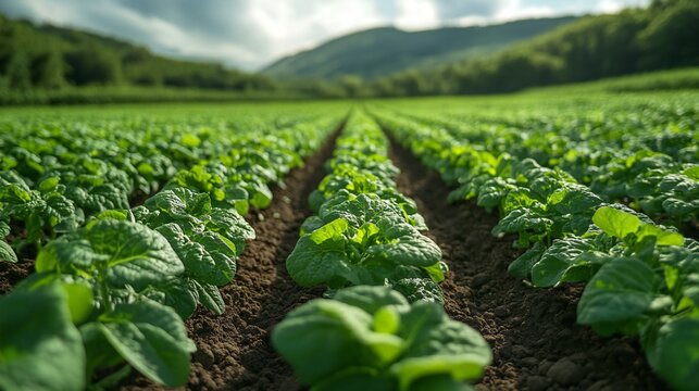 Agriculture Durable et Jovente Cultures en Champs Verdoyants : Perspective A&eacute;rienne avec Style Documentaire Informatif pour une Vision Holistique du Futur de l'Agriculture