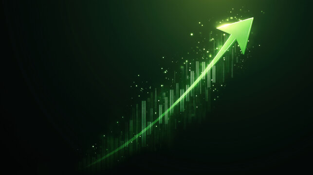 Green arrow as a symbol of growth
