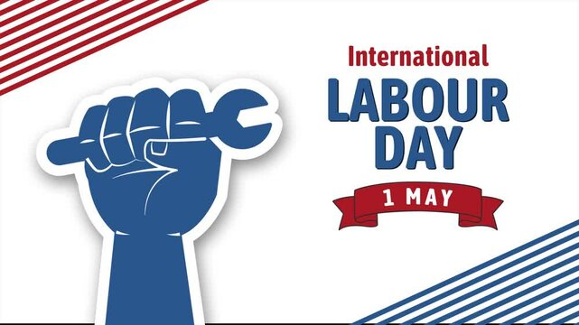 Celebrating International Labour Day with a Strong Hand Holding a Wrench