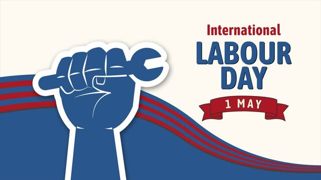 Celebrating International Labour Day with a Strong Hand Holding a Wrench