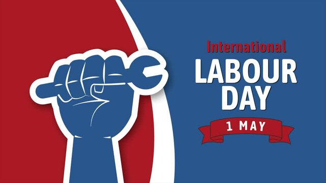 Celebrating International Labour Day with a Strong Hand Holding a Wrench