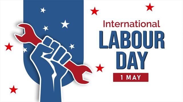 Celebrating International Labour Day with a Strong Hand Holding a Wrench