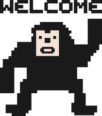 Fototapeta premium Design of welcome pixel gorilla