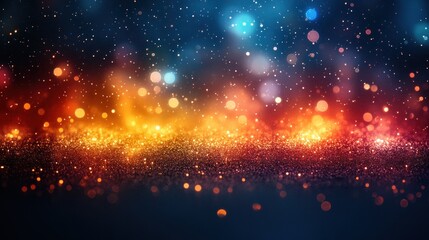 Fototapeta premium Abstract Festive Sparkle Background: A Symphony of Glittering Lights and Colors