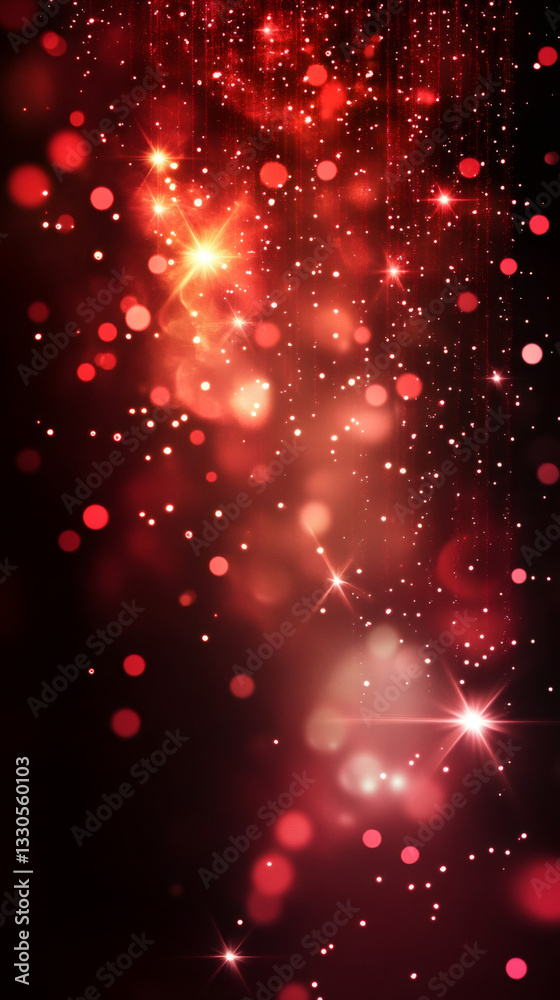 Poster red christmas background with glittering bokeh lights shining brightly, perfect for any festive proj