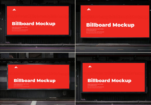 Grass Background Advertising Billboard Mockup