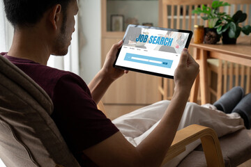 Online job search on modish website for worker to search for job opportunities on the recruitment...