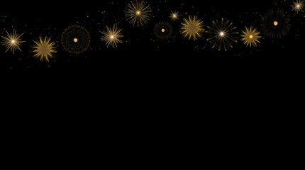 Festive Decorative Gold Starbursts Circles Sparkle Black Background Image