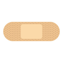 Medical plaster isolated on white background, wound plasterer or bandaged patch, vector adhesive health care object. Injury tape plaster flat design, Sticking plaster.First aid concept.