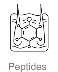 Peptides. Dermatology icon.Graphics isolated on transparent background. Vector illustration.
