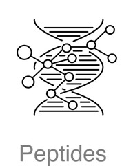 Peptides. Dermatology icon.Graphics isolated on transparent background. Vector illustration.