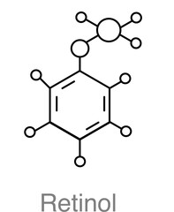 Retinol vitamin A. Dermatology icon.Graphics isolated on transparent background. Vector illustration. 