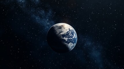 Obraz premium In the vastness of space, our planet Earth orbits alongside its celestial companion, the Moon.