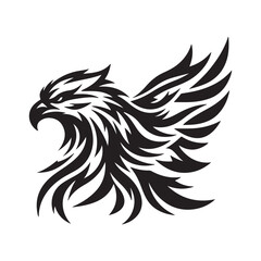 Majestic Eagle Wings Silhouette – Bold Black Vector Logo

