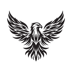 Fototapeta premium Majestic Eagle Wings Silhouette – Bold Black Vector Logo