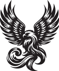 Majestic Eagle Wings Silhouette – Bold Black Vector Logo

