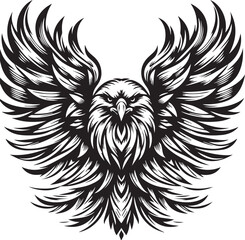 Majestic Eagle Wings Silhouette – Bold Black Vector Logo

