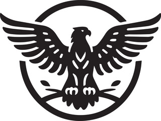 Majestic Eagle Wings Silhouette – Bold Black Vector Logo

