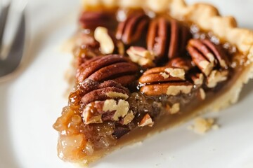 Delicious Pecan Pie with Glossy Pecans on Top
