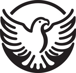 Majestic Eagle Wings Silhouette – Bold Black Vector Logo

