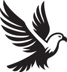 Majestic Eagle Wings Silhouette – Bold Black Vector Logo

