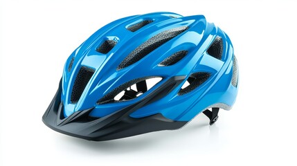 Fototapeta premium Blue Bicycle Helmet for Skateboarding or Cycling, Isolated 