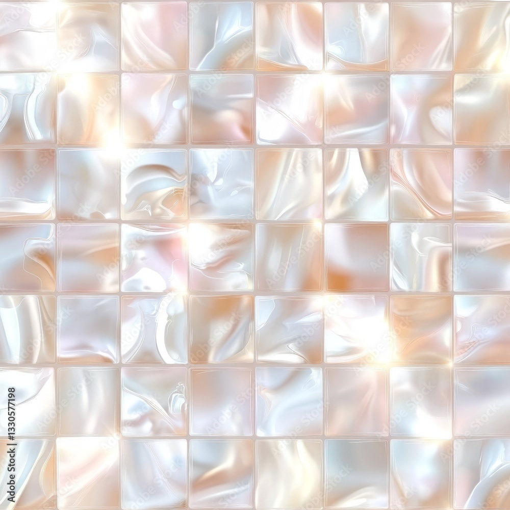 Poster abstract pearl tile background with shimmering reflections and smooth textures in a coordinated patt