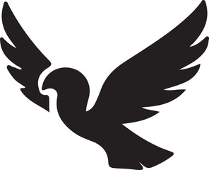 Majestic Eagle Wings Silhouette – Bold Black Vector Logo

