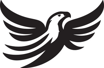 Majestic Eagle Wings Silhouette – Bold Black Vector Logo

