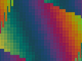 Modern pixelated background featuring a dynamic color transition and geometric pattern.