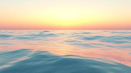 Obraz premium Serene Sunset Over Calm Ocean Waves