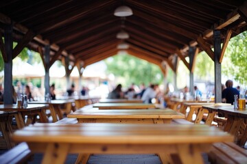 Group of people enjoying food and company under a shaded area