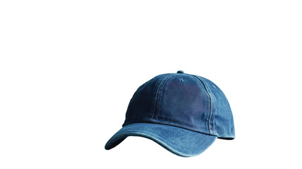 Durable blue cap rests on a clean white surface, highlighting its simple design and versatile style suitable for various occasions