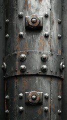 Fototapeta premium Weathered metal door with rusty texture and unique patterns showcasing age and decay