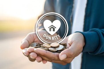 A donation icon for voluntary charity (Sadaqah).