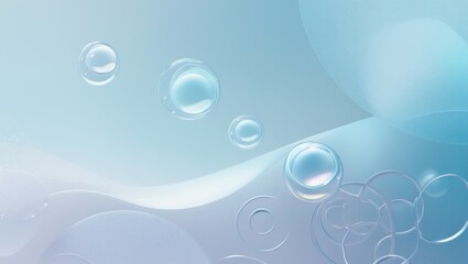 Light Blue Bubbles Abstract Background