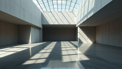 Obraz premium Empty spacious room with concrete walls