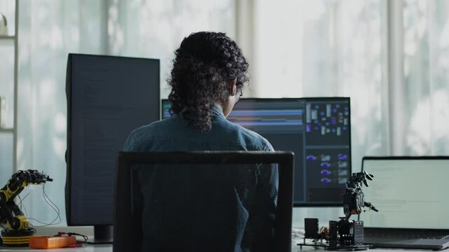 Glimpse the life of a female programmer thriving in her role, implementing the best of digital communication.